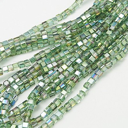 Electroplate Glass Beads Strands EGLA-D018-4x4mm-25-1