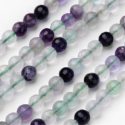 Natural Fluorite Beads Strands G-D809-06-6mm-1