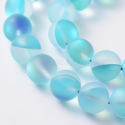 Dyed Synthetic Moonstone Round Beads Strands G-L376-12mm-A04-1