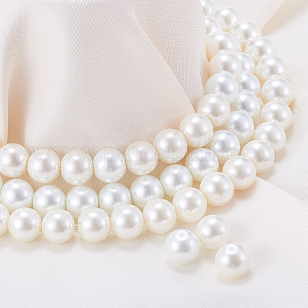 Eco-Friendly Dyed Glass Pearl Round Beads HY-NB0001-01-1
