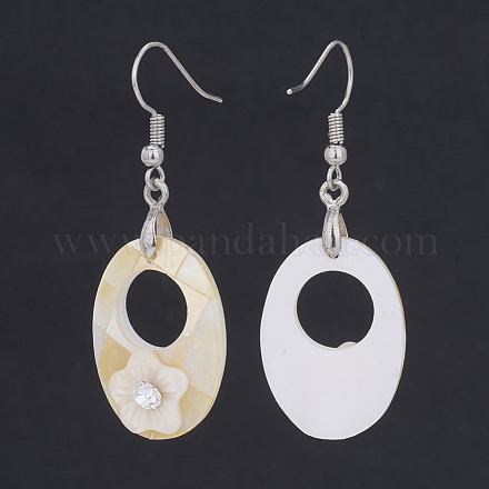 Shell Dangle Earrings EJEW-P107-01A-1