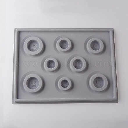 Tablero de diseño de pulsera rectangular de plástico flocado de 8 tamaño TOOL-YW0001-25-1
