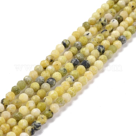Brins de perles turquoise jaune naturel (jaspe) G-D463-11B-1
