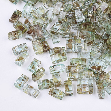 Cuentas de semillas de vidrio transparente de 2 orificio SEED-S023-30B-16-1
