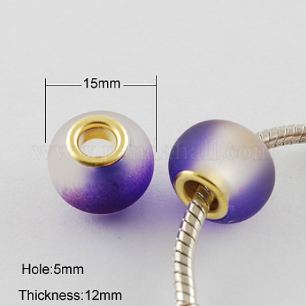 Two Tone Glass European Beads GPDL-Q010-02A-1
