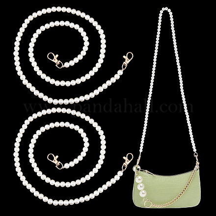 Pandahall elite 2 pz cinturini per borsa con perline in resina imitazione perla FIND-PH0008-23C-1