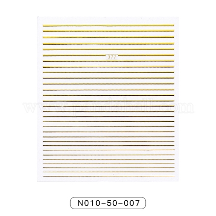 ゴールドスタンピングネイルアートステッカー  水転写  ネイルチップの装飾用  縞模様  90x77mm MRMJ-N010-50-007-1