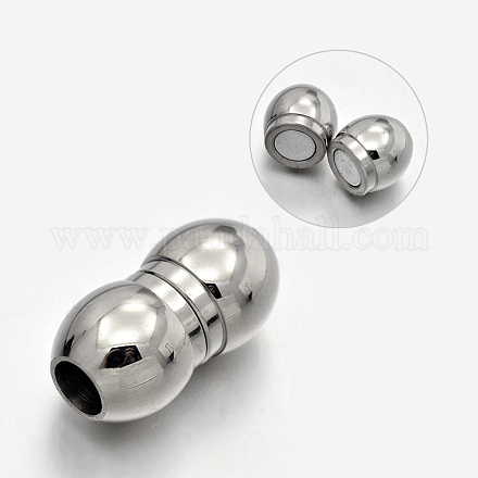 Peanut 304 Stainless Steel Smooth Surface Magnetic Clasps STAS-N065-76-1