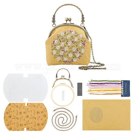 Kits de sacs à bandoulière brodés de motifs de fleurs de style ethnique bricolage DIY-WH0292-87B-1