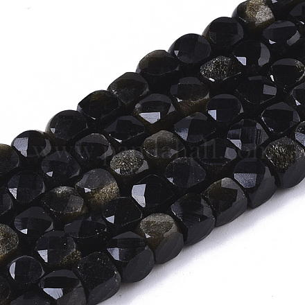 Natürliche goldenen Glanz Obsidian Perlen Stränge G-R460-036-1