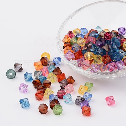 Faceted Bicone Transparent Acrylic Beads X-DBB18MM-1