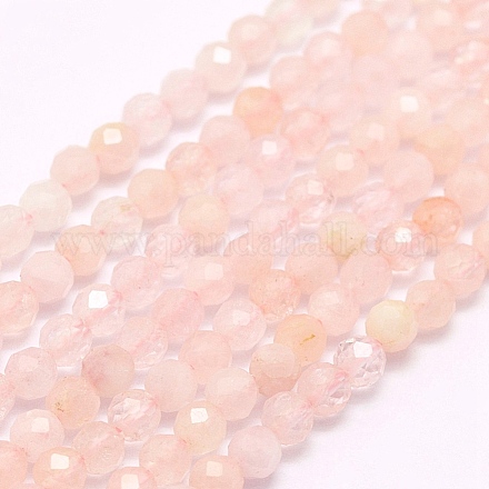 Chapelets de perles en morganite naturelle G-F509-04-3mm-1