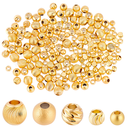 200pcs 5 Arten Messingperlen KK-BBC0024-62-1