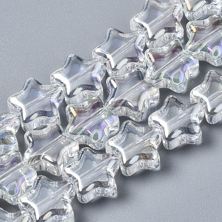 Chapelets de perles en verre électroplaqué EGLA-N008-008-A01-1