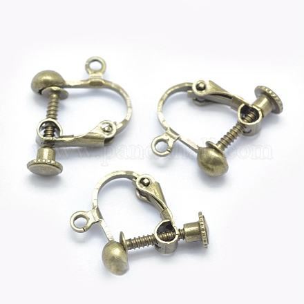 Brass Screw On Clip-on Earring Findings X-KK-L164-01AB-NF-1