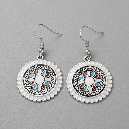 Женские серьги с подвесками из сплава эмали EJEW-TAC0017-14AS-02-1