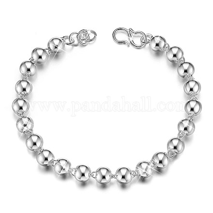 SHEGRACE 925 Sterling Silver Beaded Link Bracelets JB412A-1