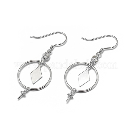 925 Sterling Silver Dangle Earring Findings STER-L057-031P-1