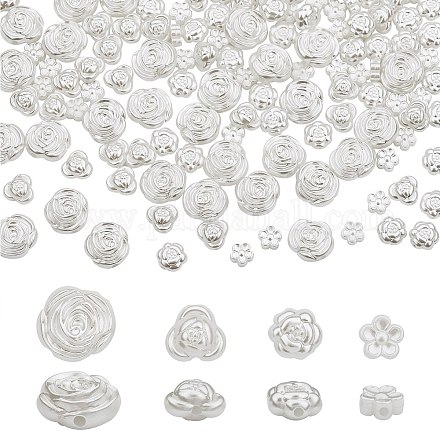 300pcs 4 perles d'imitation en plastique ABS de style KY-SZ0001-39-1