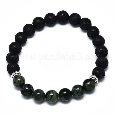 Bracelets extensibles avec perles de pierre précieuse naturelle BJEW-R309-02-A06-1