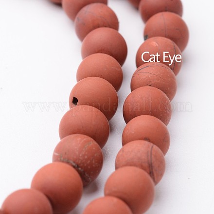 Mattiert runde natürliche rote Jaspis Perle Stränge G-J346-22-6mm-1