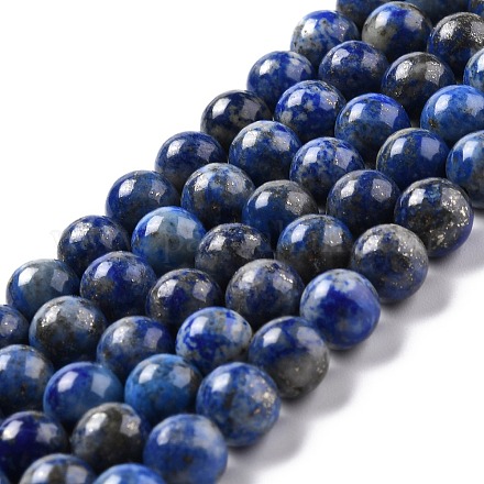 Lapis lazuli naturale perle tonde fili G-I181-09-8mm-1