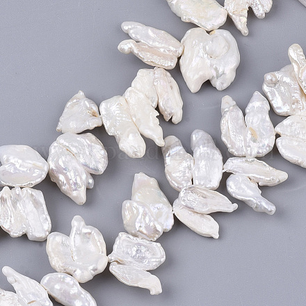 Fili di perle di perline keshi barocche naturali PEAR-Q015-009-1