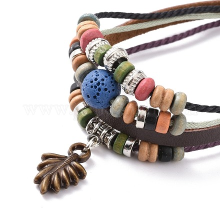 Lava Rock Beads Bracelets BJEW-D264-09-1