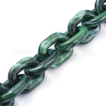 Transparent Acrylic Handmade Cable Chain AJEW-JB00542-10-1