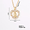 Heart Virgin Mary Brass Sparkling Crystal Rhinestone Pendant Necklaces for Women, 15.75 inch(400mm)