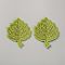 Computerized Embroidery Cloth Self Adhesive Patches, Stick On Patch, Costume Accessories, Appliques, Leaf, Yellow Green, 58~59x42~46x1.5~2mm