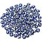 100Pcs CCB Plastic Beads, with Double Side Enamel, Flat Round with Evil Eye, Platinum, 8x5mm, Hole: 1.5mm