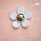Acrylic Cabochons, DIY Accessories, Flower, White, 35mm