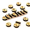 Brass Rhinestone Spacer Beads, Grade A, Straight Flange, Golden Metal Color, Rondelle, Jet, 6x3mm