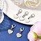 Heart 201 Stainless Steel Pendant Decorations, with Zinc Alloy Lobster Claw Clasps, Platinum & Stainless Steel Color, 24.5mm