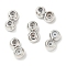Brass Beads, with Rubber Inside, Slider Beads, Rondelle, Platinum, 8x4.5x3.5mm, Hole: 1mm