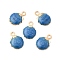 Alloy Enamel Pendants, Shell, Light Gold, Blue, 19x13x4mm, Hole: 1.4mm