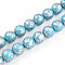 Synthetic Turquoise Beads Strands, Spray Painted, Round, Sky Blue, 13x14mm, Hole: 1mm, about 28pcs/strand, 14.57''(37cm)