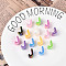 UV Plating Opaque Acrylic European Beads, Large Hole Beads, Mixed Color, Letter J, 20.5x14x13.5mm, Hole: 6mm