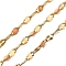 304 Stainless Steel Dapped Chains, with Enamel, Soldered, with Spool, Real 18K Gold Plated, PeachPuff, 2mm