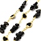 Handmade Brass Link Chains, with Gemstone & Glass Beads & Spool, Long-Lasting Plated, Soldered, Lead Free & Cadmium Free, Golden, Heart Links: 12.5x7.5x3mm