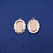Brass Pendant Cabochon Settings, Oval, Silver, Tray: 18x13mm, 28x20x1mm, Hole: 1.6mm