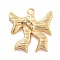 Brass Pendants, Nickle Free, Bowknot, Real 18K Gold Plated, 21x20.5x4mm, Hole: 2mm