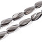 Electroplate Transparent Glass Beads Strands, Teardrop, Dark Gray, 26x13x5.5~7mm, Hole: 1.5mm, about 30pcs/strand, 30.12~30.51 inch(76.5~77.5cm)