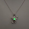 Alloy with Luminous Resin Bead Inside Pendant Necklaces for Women Men, Platinum, Star, 17.72 inch(45cm)