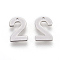 Tarnish Resistant 201 Stainless Steel Charms, Number, Num.2, 11x7.5x0.6mm, Hole: 1mm