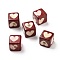 Opaque Printed Acrylic Beads, Cube with Heart Pattern, White, 13.5x13.5x13.5mm, Hole: 3.8mm