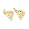 Brass Pendants, Pizza Charms, Long-Lasting Plated, Rack Plating, Lead Free & Cadmium Free, Golden, 12.5x12.5x2mm, Jump Ring: 5x1mm, 3.3mm Inner Diameter
