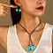 Synthetic Turquoise Heart Lariat Necklaces and Dangle Earrings Sets for Women, 39.37 inch(1000mm)
