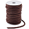 10M Round Braided PU Leather Cord, with Plastic Empty Spools, Saddle Brown, 5.5mm, about 10.94 Yards(10m)/Set